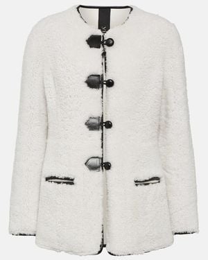 Blancha Leather-Trimmed Shearling Jacket - White
