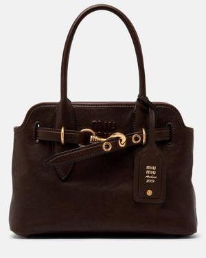 Miu Miu Aventure Small Leather Shoulder Bag - Black