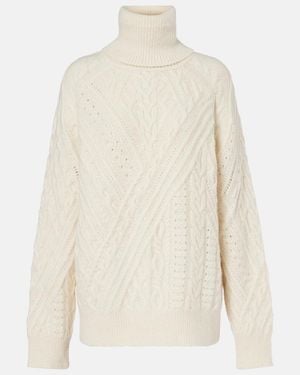 Saint Laurent Rollkragenpullover Aus Einem Alpakawollgemisch - Weiß