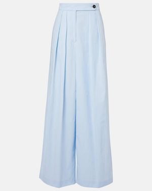 Dries Van Noten Cotton Wide-Leg Pants - Blue