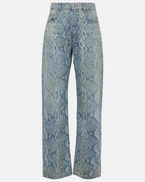 Sportmax Diego Snake-print Wide-leg Jeans - Blue