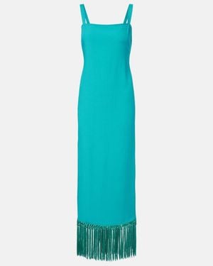 ‎Taller Marmo Palermo Fringed Midi Dress - Blue