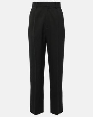 Victoria Beckham High-Rise Wool-Blend Straight Trousers - Black