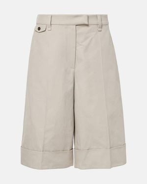 Brunello Cucinelli Cotton And Linen Bermuda Shorts - White