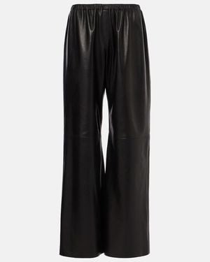 Nour Hammour Olan Leather Trousers - Black