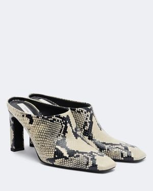 TOTEME Snake-Effect Leather Mules - White