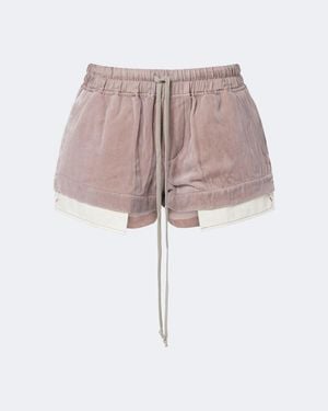 Rick Owens Fog Velvet Shorts - Pink