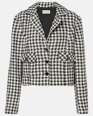 RIXO London Houndstooth Cropped Jacket - Black