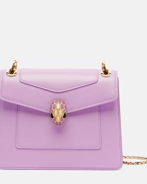BVLGARI Serpenti Forever Small Leather Crossbody Bag - Purple