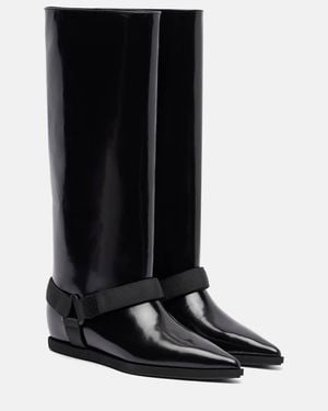 Sacai Leather Knee-High Boots - Black
