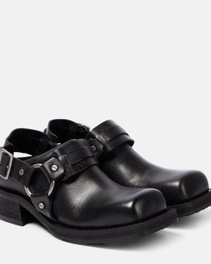 Acne Studios Balius Leather Slingback Mules - Black
