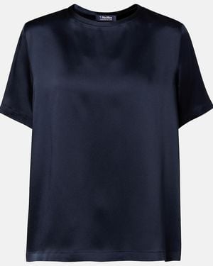 Max Mara Camiseta De Saten - Azul