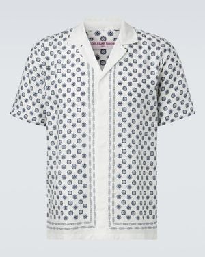 Orlebar Brown Maitan Printed Bowling Shirt - White