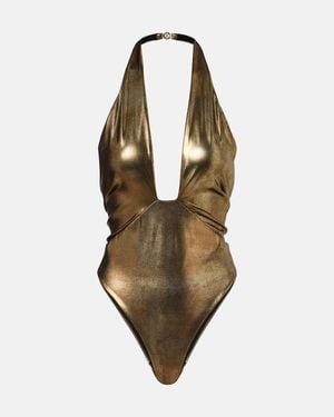 Roberto Cavalli Halterneck Bodysuit - Metallic
