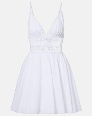 Poupette Emilie Bow-Detail Cotton Minidress - White