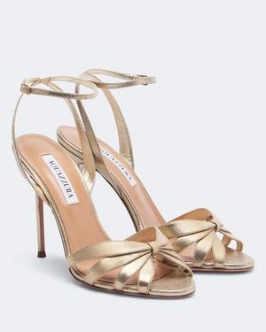 Aquazzura Soulmate Metallic Leather Sandals
