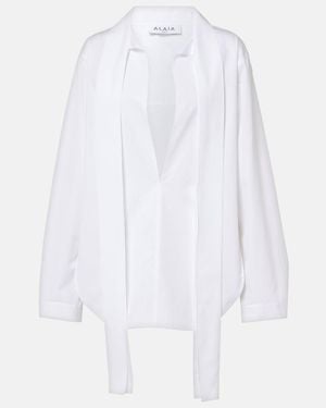 Alaïa Scarf Cotton Blouse - White