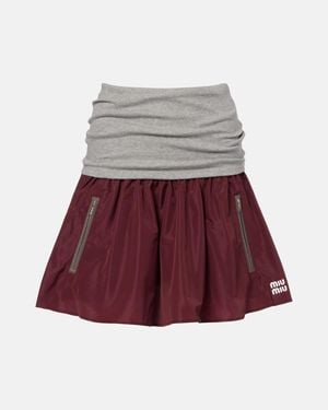 Miu Miu Technical Miniskirt - Brown