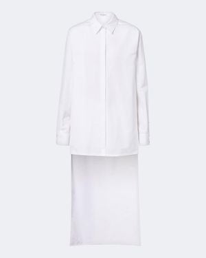 Alaïa Asymmetrisches Hemd Aus Baumwollpopeline - Weiß