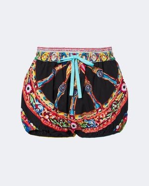 Dolce & Gabbana Carretto Cotton Poplin Shorts - Red