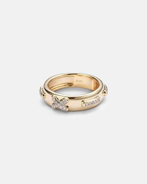 STONE AND STRAND Diamond Cross Stitch 14Kt Ring With Diamonds - Metallic