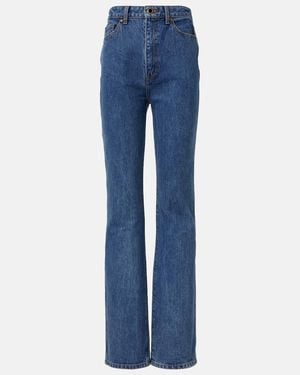 KHAITE Danielle High-Rise Straight Jeans - Blue