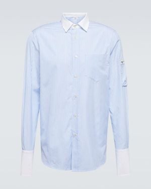 Winnie New York Striped Cotton Poplin Shirt - Blue
