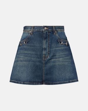 Gucci Horsebit Denim Miniskirt - Blue