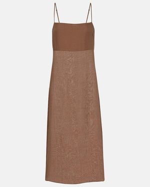 Leset Niko Ramie Midi Dress - Brown