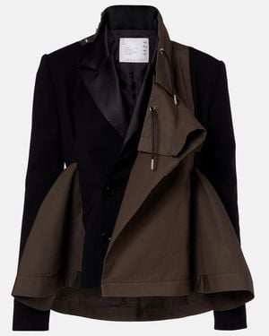 Sacai Paneled Blouson Jacket - Black