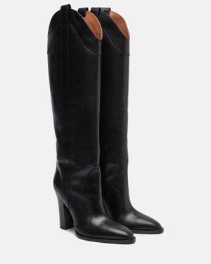 Paris Texas Lavinia 100 Leather Knee-High Boots - Black