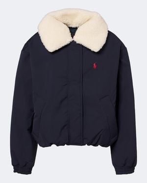 Polo Ralph Lauren Teddy-Trimmed Technical Down Jacket - Blue