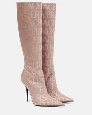 Versace Botas Altas Allover - Rosa