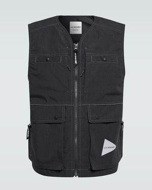 and wander Zipped Vest - Blue