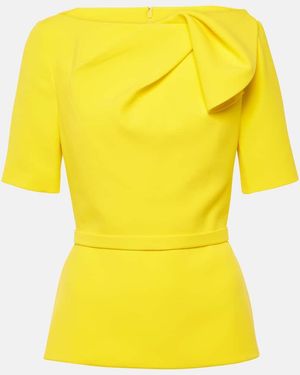 Safiyaa Mattea Draped Crepe Top - Yellow