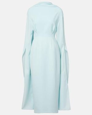 ROKSANDA Nour Draped Crepe Midi Dress - Blue
