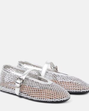Alaïa Fishnet Ballerinas - Metallic