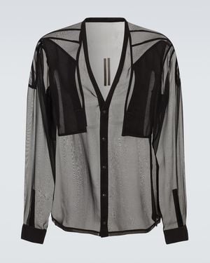 Rick Owens Sheer Silk Shirt - Black