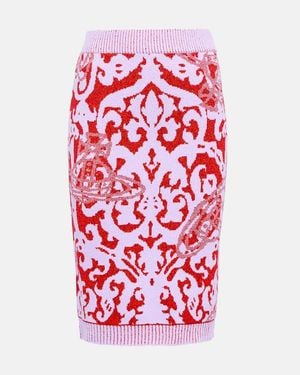 Vivienne Westwood Iron Orb Jacquard Midi Skirt - Red