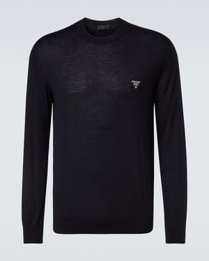 Prada Pullover Aus Schurwolle - Blau