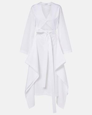 Alaïa Cutout Cotton Poplin Midi Dress - White