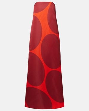 Dries Van Noten Polka-Dot Gown - Red