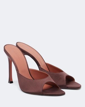 AMINA MUADDI Mules Alexa Aus Satin - Braun