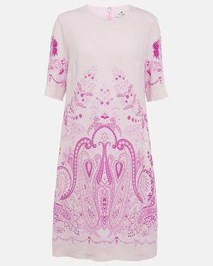 Etro Printed Shift Minidress - Pink