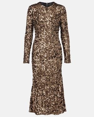 Dolce & Gabbana Sequined Midi Dress - Natural