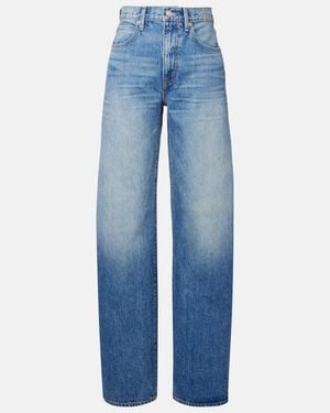 SLVRLAKE Denim Cassie High-Rise Barrel-Leg Jeans - Blue