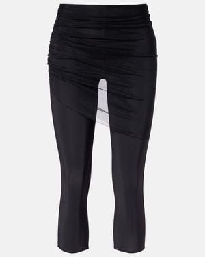Nensi Dojaka Cropped Tulle-Trimmed Leggings - Black
