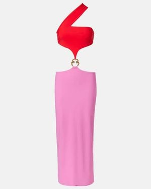Roberto Cavalli Cutout One-Shoulder Midi Dress - Pink