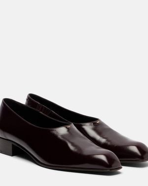 KHAITE Colt Leather Loafers - Black