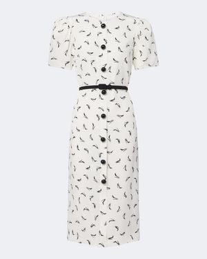 Carolina Herrera Midikleid Crepe De Chine Aus Seide - Weiß